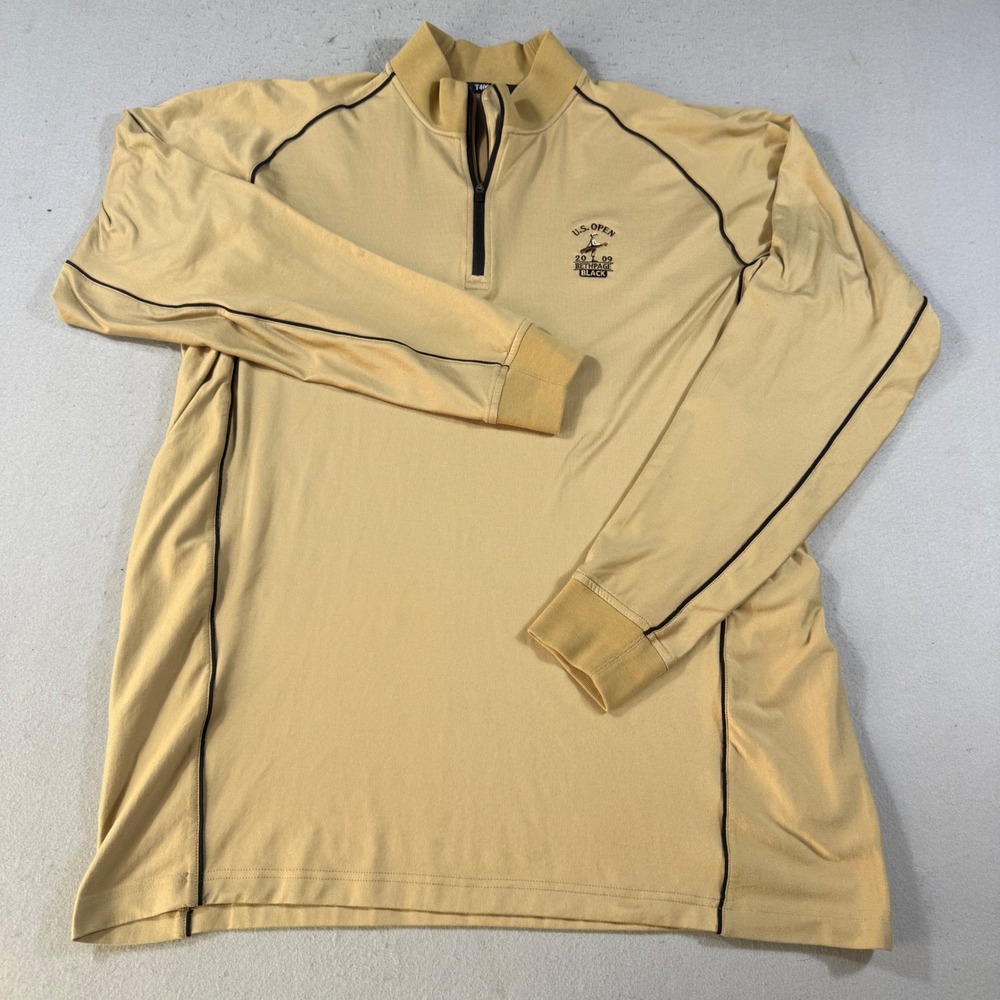 Zero Restriction Mens T400 Mock 2009 US Open Bethpage Golf Pullover XL Gold